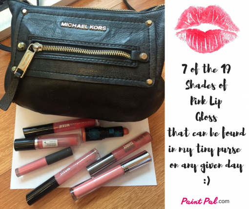 7 of the 19Shades of -Ink LipGlossthat can be foundin my tiny purse on any given day -)