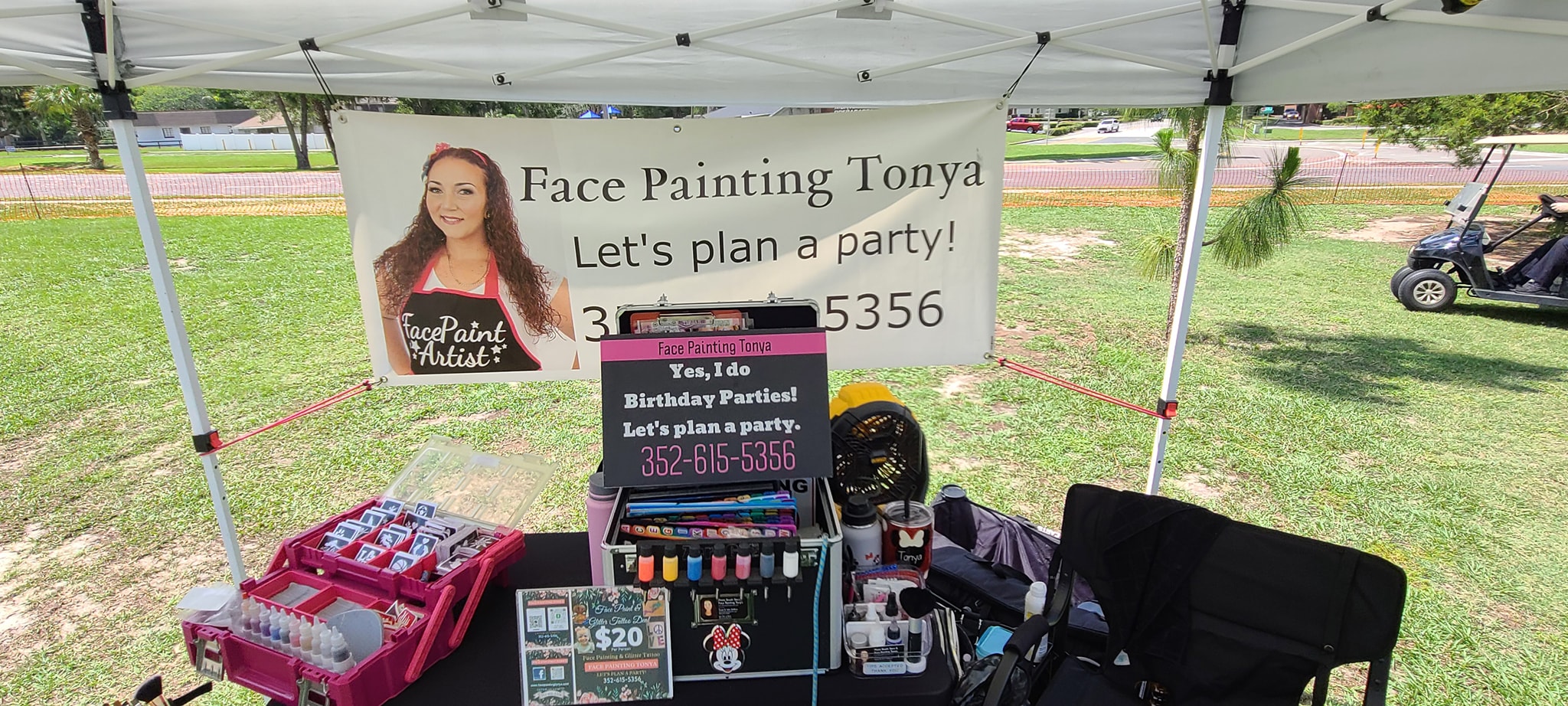 Tonya's Set Up with Portable Fan